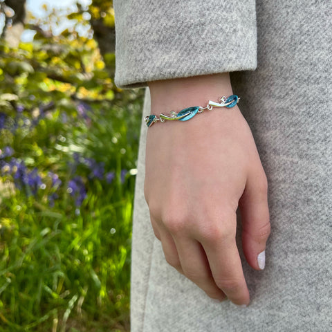 Rowan Moonstone Bracelet in Sage Enamel