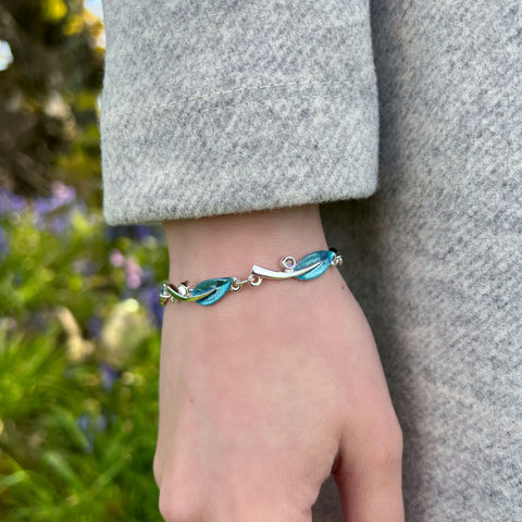 Rowan Moonstone Bracelet in Sage Enamel