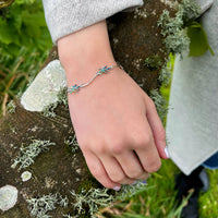 Wild Grasses 4-link Cubic Zirconia Bracelet in Meadow Enamel by Sheila Fleet Jewellery