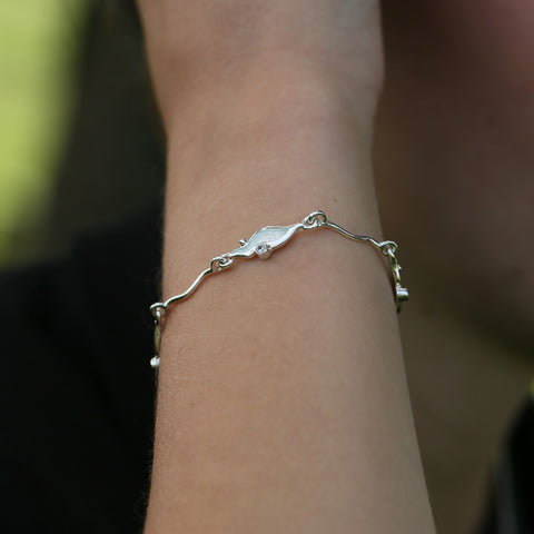 River Ripples 4-link Cubic Zirconia Bracelet in Crystal Enamel by Sheila Fleet Jewellery