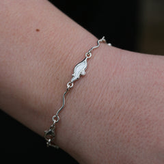 River Ripples Cubic Zirconia Bracelet in Frost Enamel by Sheila Fleet Jewellery