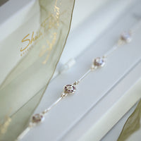 Mine Howe 5-link CZ Bracelet in Champagne Enamel by Sheila Fleet Jewellery