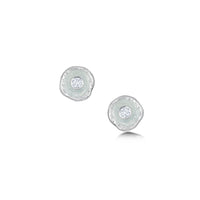 Lunar Cubic Zirconia Petite Stud Earrings in Frost Enamel by Sheila Fleet Jewellery