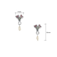 Sea Moss Baroque Pearl Small Stud Drop Earrings in Mill Sands Enamel by Sheila Fleet Jewellery
