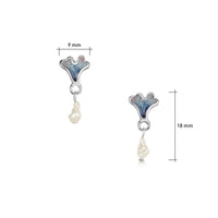 Sea Moss Baroque Pearl Small Stud Drop Earrings in Sea Blue Enamel by Sheila Fleet Jewellery