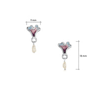 Sea Moss Baroque Pearl Small Stud Drop Earrings in Sea Pink Enamel by Sheila Fleet Jewellery