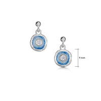 Lunar Cubic Zirconia Petite Drop Earrings in Lunar Blue Enamel by Sheila Fleet Jewellery