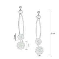 Primula Scotica Petite 2-flower CZ Drop Earrings in Crystal Enamel by Sheila Fleet Jewellery