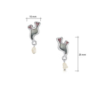 Sea Moss Baroque Pearl Stud Drop Earrings in Mill Sands Enamel by Sheila Fleet Jewellery