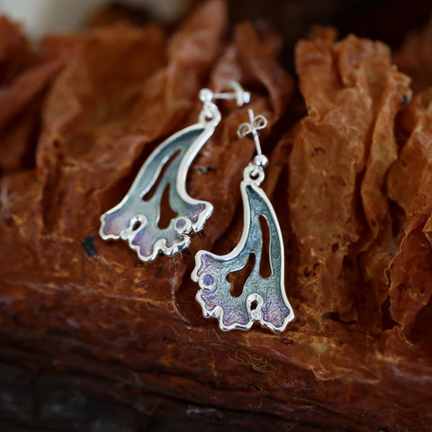 Sea Moss Moonstone & CZ Dress Drop Earrings in Mill Sands Enamel by Sheila Fleet Jewellery