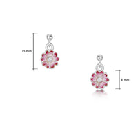 Primula Scotica Cubic Zirconia Drop Earrings in Hot Pink by Sheila Fleet Jewellery