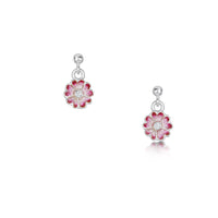 Primula Scotica Cubic Zirconia Drop Earrings in Hot Pink by Sheila Fleet Jewellery