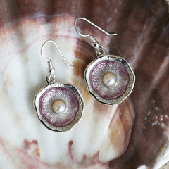 Lunar Pearl Dress Drop Earrings in Champagne Enamel