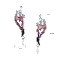 Sea Moss Baroque Pearl Dress Drop Earrings in Sea Pink Enamel by Sheila Fleet Jewellery