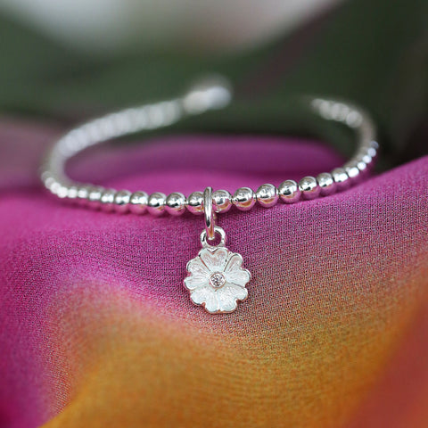 Primula Scotica Stretch Bracelet in Crystal Enamel by Sheila Fleet Jewellery