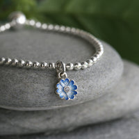 Primula Scotica Stretch Bracelet in Forget Me Not Blue Enamel by Sheila Fleet Jewellery