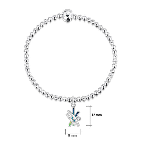 Wild Grasses Stretch Bracelet in Meadow Enamel by Sheila Fleet