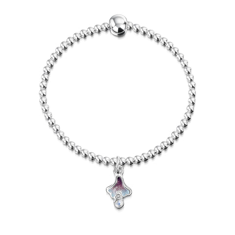 Sea Moss Moonstone Stretch Bracelet in Sea Pink Enamel by Sheila Fleet Jewellery