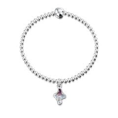 Sea Moss Moonstone Stretch Bracelet in Sea Pink Enamel by Sheila Fleet Jewellery