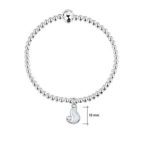 River Ripples Cubic Zirconia Stretch Bracelet in Frost Enamel by Sheila Fleet