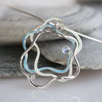 Tidal Islands Ice Enamel Dress Necklace with Moonstone, Pearl & CZ by Sheila Fleet Jewellery