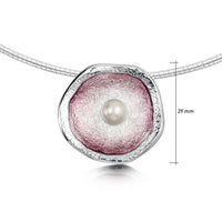Lunar Pearl Dress Necklace in Champagne Enamel by Sheila Fleet Jewellery