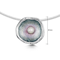 Lunar Pearl Dress Necklace in Mill Sands Enamel by Sheila Fleet Jewellery