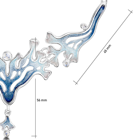 Sea Moss 3-part Moonstone Dress Necklace in Sea Blue Enamel by Sheila Fleet Jewellery