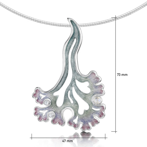 Sea Moss Moonstone Occasion Necklace in Mill Sands Enamel by Sheila Fleet Jewellery 