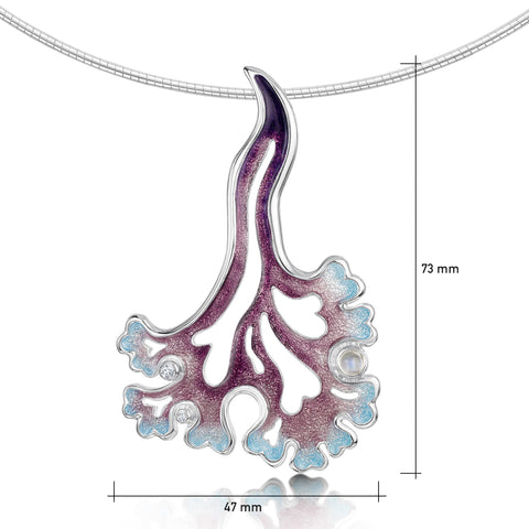 Sea Moss Moonstone Occasion Necklace in Sea Pink Enamel by Sheila Fleet Jewellery