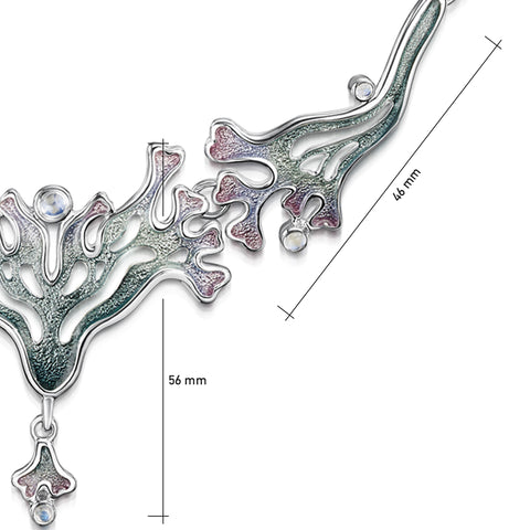 Sea Moss Moonstone 11-link Statement Necklace in Mill Sands Enamel by Sheila Fleet Jewellery