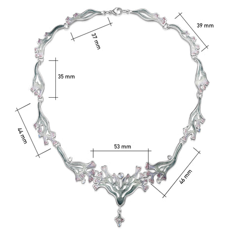 Sea Moss Moonstone 11-link Statement Necklace in Mill Sands Enamel by Sheila Fleet Jewellery