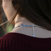 Sea Moss Moonstone Medium Statement Necklace in Mill Sands Enamel by Sheila Fleet Jewellery