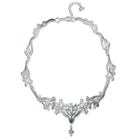 Sea Moss Moonstone Medium Statement Necklace in Mill Sands Enamel by Sheila Fleet Jewellery