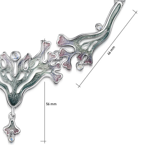 Sea Moss Moonstone Medium Statement Necklace in Mill Sands Enamel