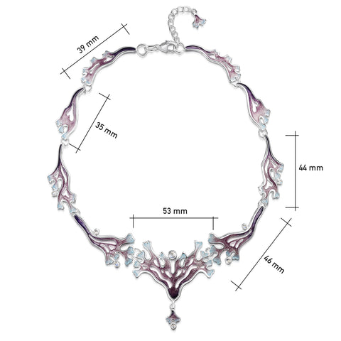 Sea Moss Moonstone Medium Statement Necklace in Sea Pink Enamel by Sheila Fleet Jewellery