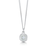 Lunar Cubic Zirconia Petite Pendant in Frost Enamel by Sheila Fleet Jewellery