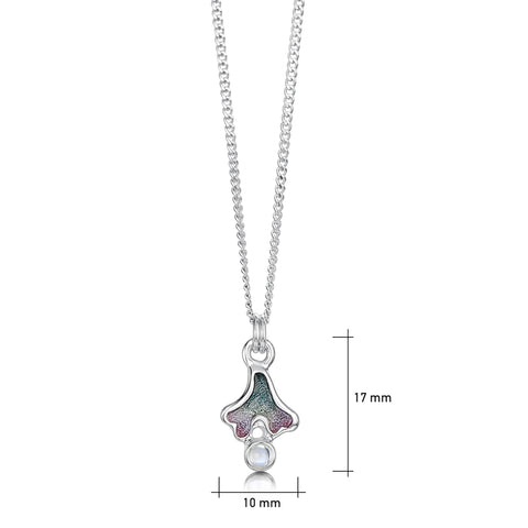 Sea Moss Petite Moonstone Pendant in Mill Sands Enamel by Sheila Fleet Jewellery