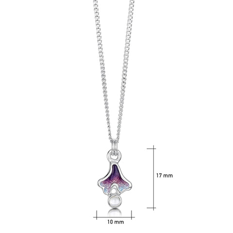 Sea Moss Petite Moonstone Pendant in Sea Pink Enamel