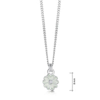 Primula Scotica Petite Cubic Zirconia Pendant in Crystal Enamel by Sheila Fleet Jewellery
