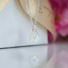 Primula Scotica Petite Cubic Zirconia Pendant in Crystal Enamel by Sheila Fleet Jewellery