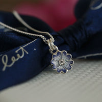 Primula Scotica Petite Cubic Zirconia Pendant in Lilac Haze Enamel by Sheila Fleet Jewellery