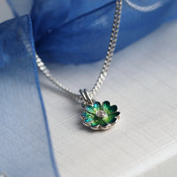 Primula Scotica Petite Cubic Zirconia Pendant in Spring Green Enamel by Sheila Fleet Jewellery