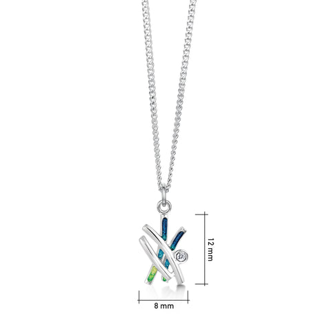 Wild Grasses Petite Pendant in Meadow Enamel by Sheila Fleet Jewellery