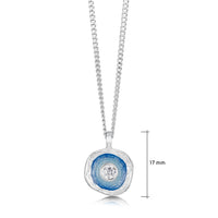 Lunar Cubic Zirconia Small Pendant Necklace in Lunar Blue Enamel by Sheila Fleet Jewellery