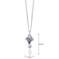 Sea Moss Petite Heart Pendant with Baroque Pearl in Sea Blue Enamel by Sheila Fleet Jewellery