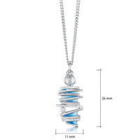 Moonlight Slim Enamel Pendant Necklace with Moonstone & CZ by Sheila Fleet Jewellery