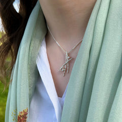 Morning Dew Enamel Pendant with Moonstone & CZ by Sheila Fleet Jewellery