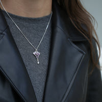 Sea Moss Heart Pendant with Baroque Pearl in Sea Pink Enamel by Sheila Fleet Jewellery