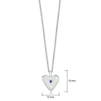 Secret Hearts Amethyst Birthstone Pendant in Crystal Enamel by Sheila Fleet Jewellery